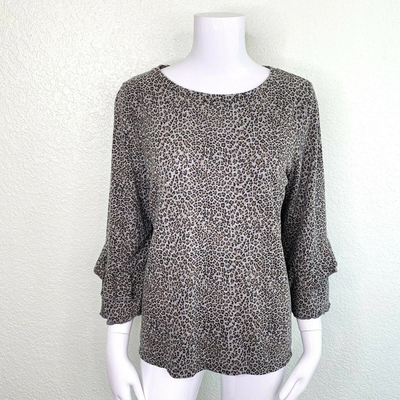 Anthropologie Tops - t la Anthropologie Top Leopard Animal Print Bell